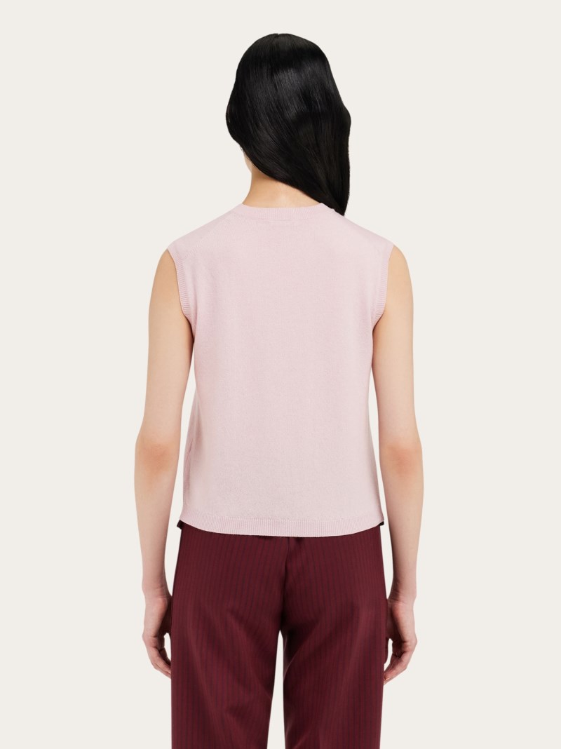 Ferragamo | Women's Sleeveless Cashmere Gilet - Orchid Pink