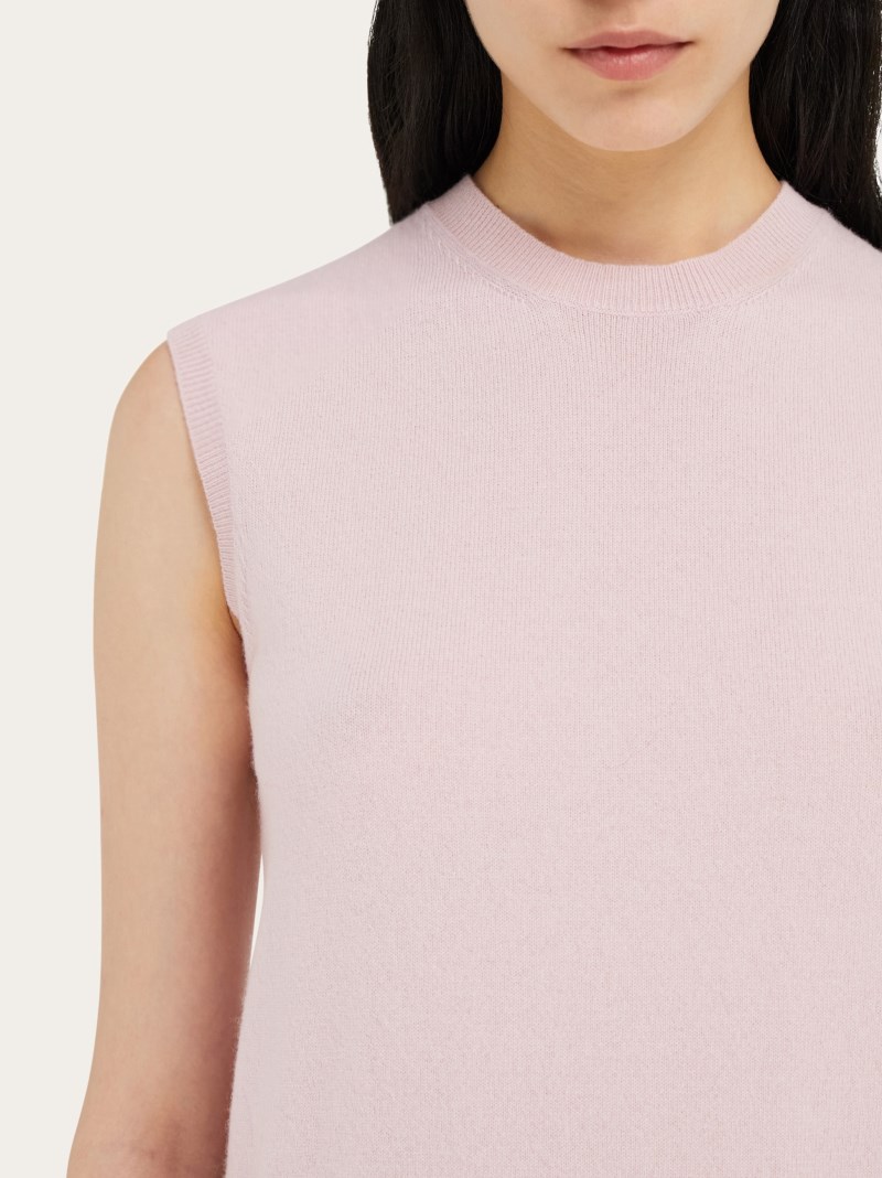 Ferragamo | Women's Sleeveless Cashmere Gilet - Orchid Pink