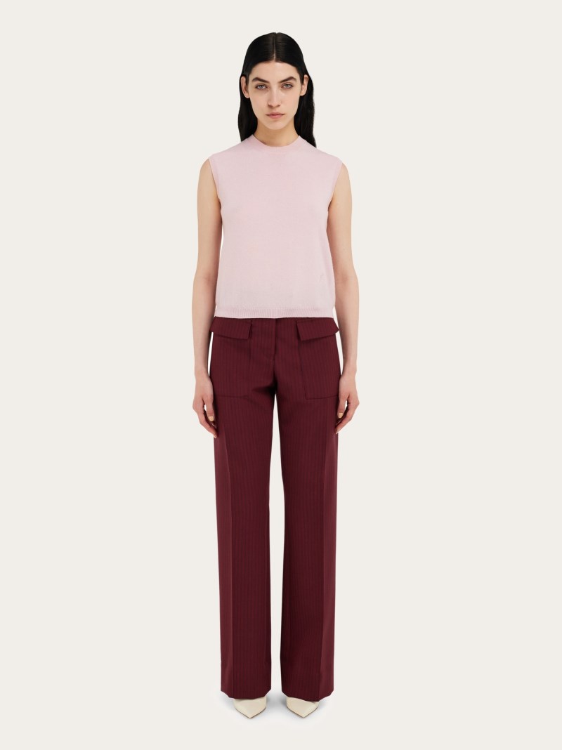 Ferragamo | Women's Sleeveless Cashmere Gilet - Orchid Pink