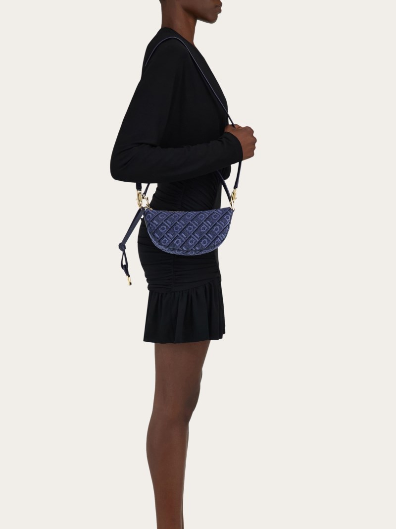 Ferragamo | Women's Monogram Mini Bag - Denim/Midnight Blue