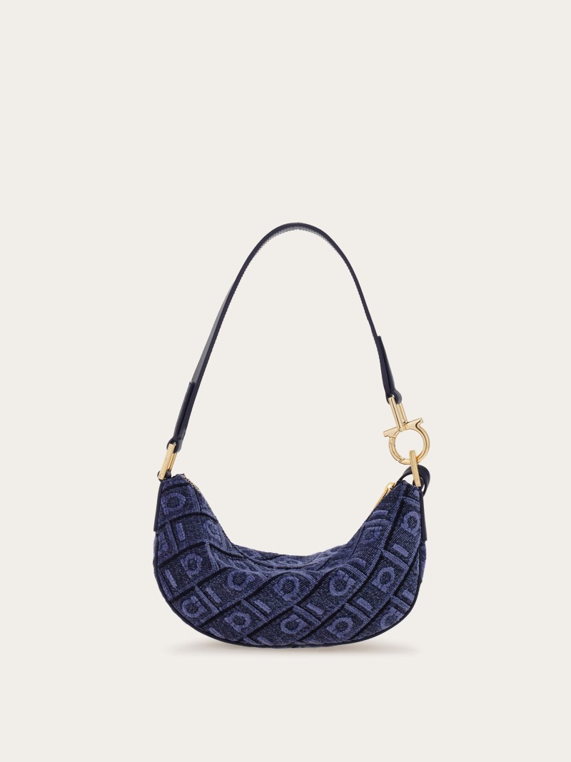 Ferragamo | Women's Monogram Mini Bag - Denim/Midnight Blue