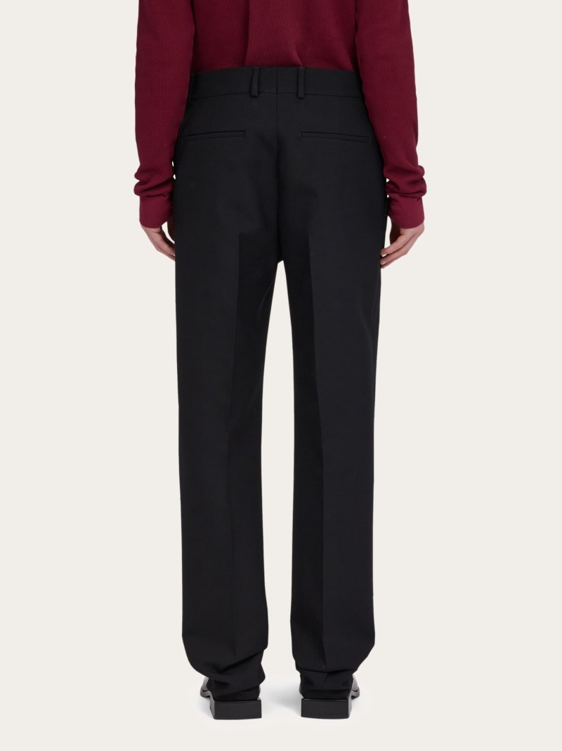 Ferragamo | Men's Flat Front Trouser - Black