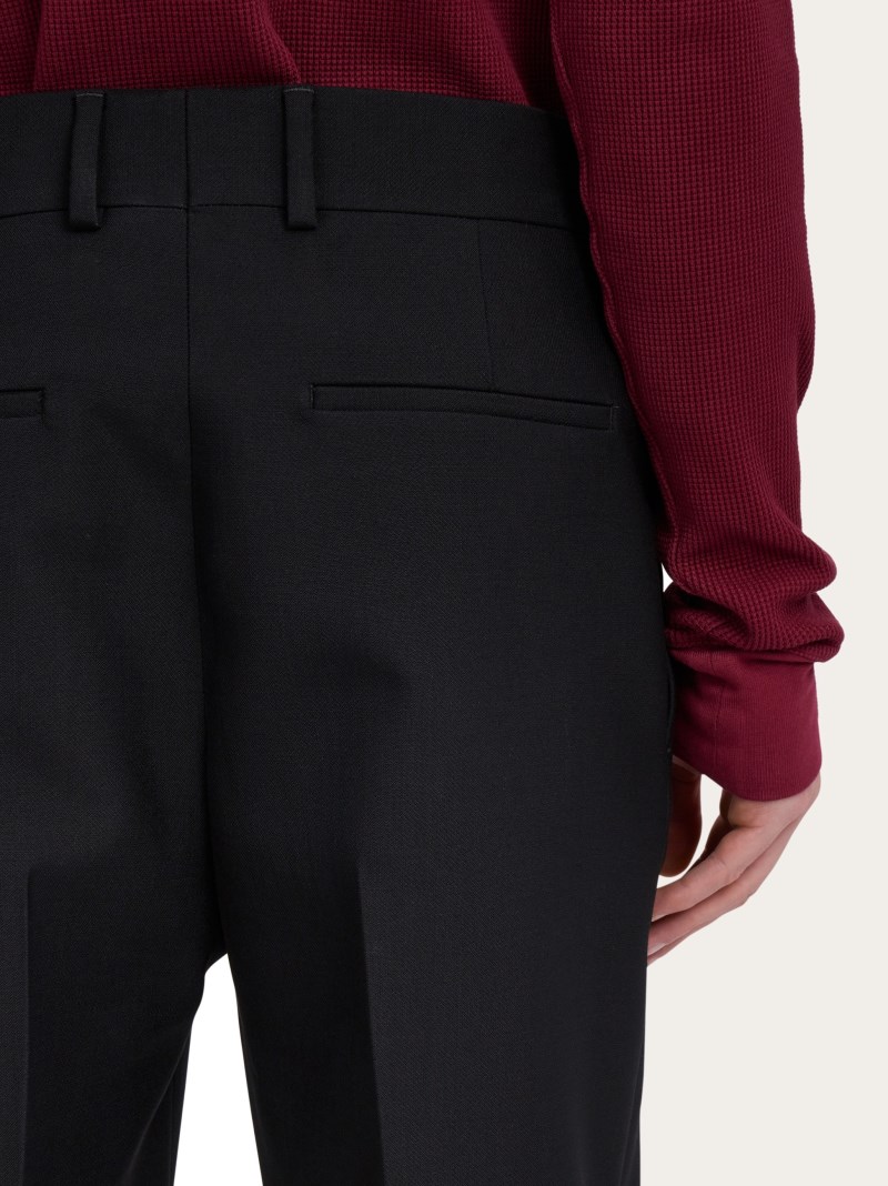 Ferragamo | Men's Flat Front Trouser - Black