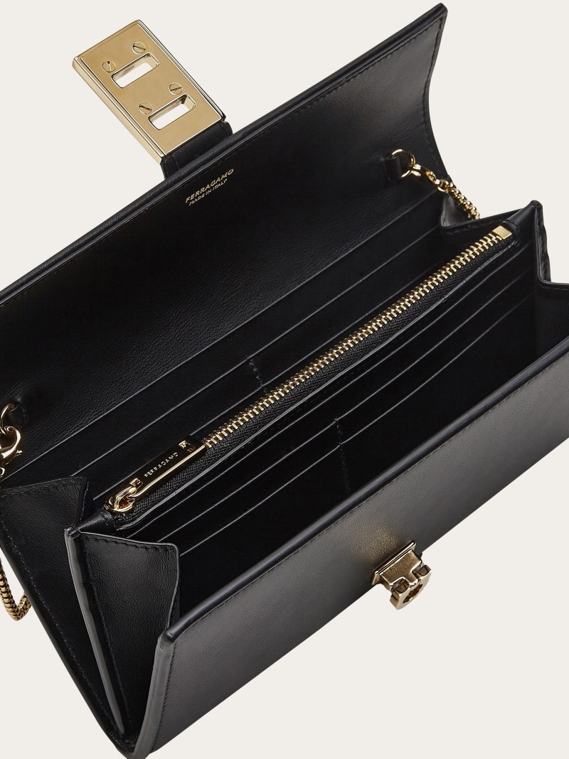Ferragamo | Women's Hug Wallet With Chain - Black