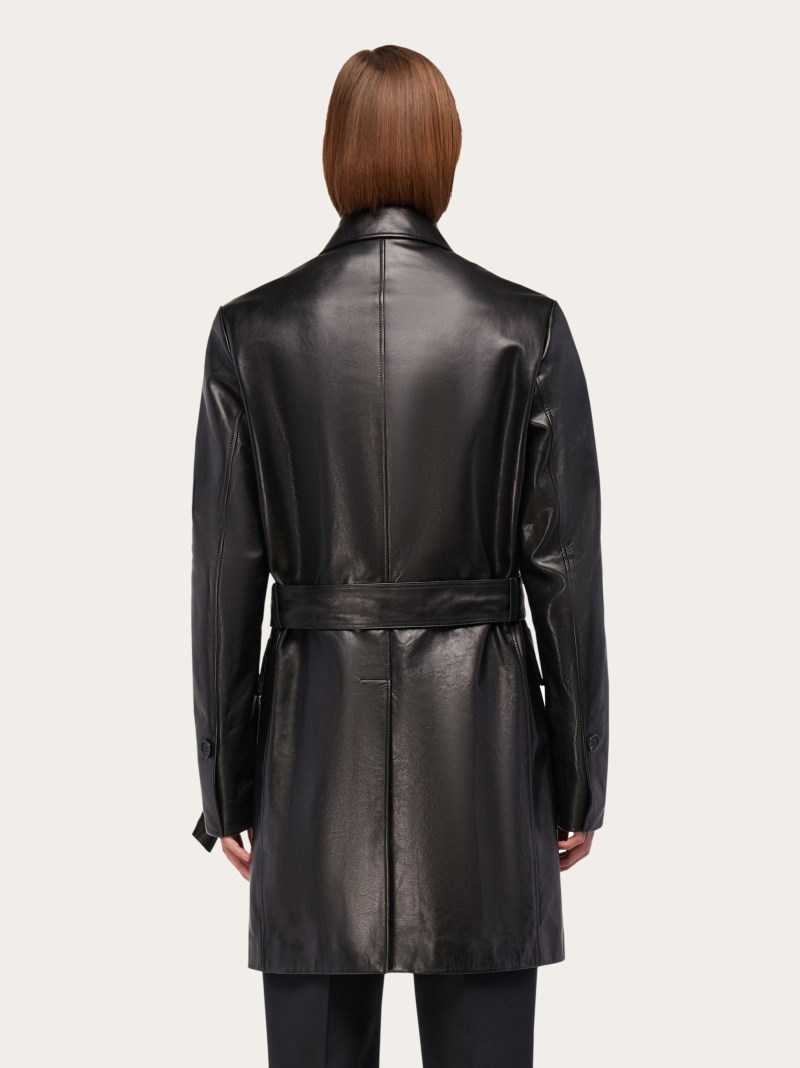 Ferragamo | Men's Leather Coat - Black