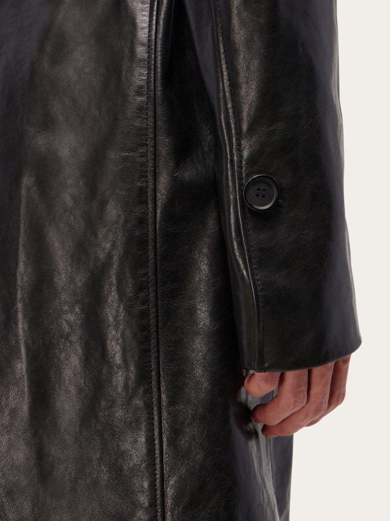 Ferragamo | Men's Leather Coat - Black