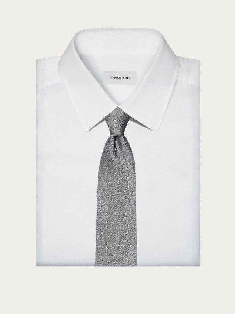 Ferragamo | Men's Silk Tie - Grey