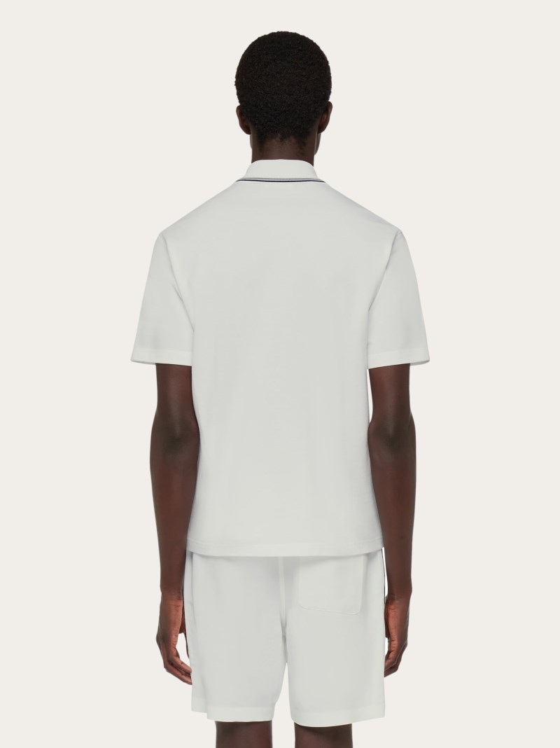 Ferragamo | Men's Short Sleeved Polo Shirt - White