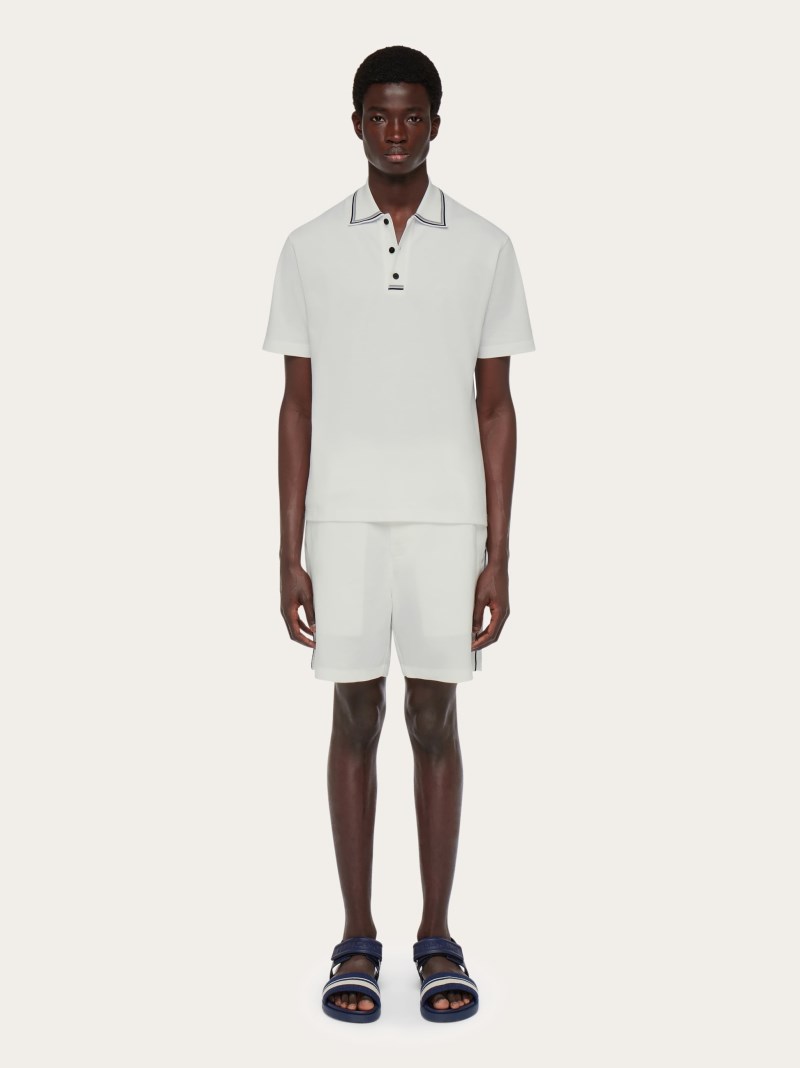 Ferragamo | Men's Short Sleeved Polo Shirt - White