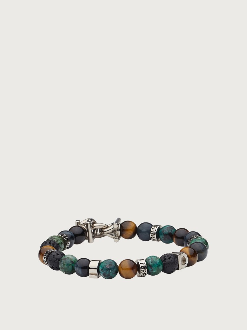 Ferragamo | Men's Elasticated Bracelet With Gancini - Multicolor (Size 19)