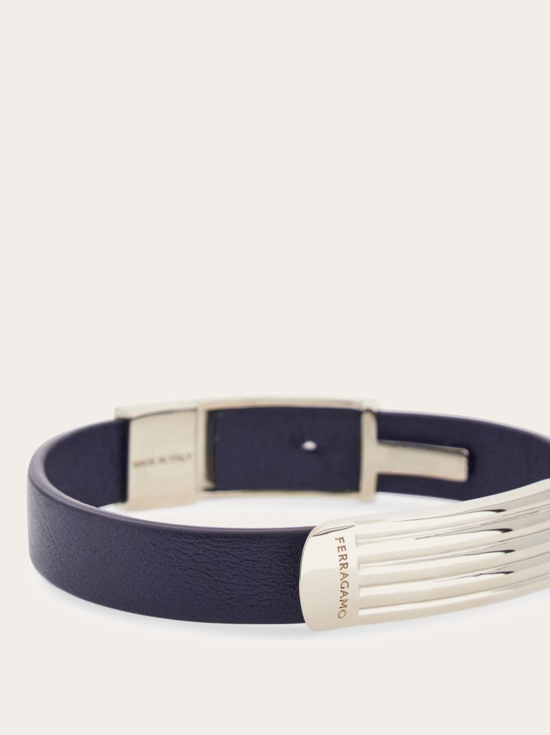 Ferragamo | Men's Bracelet With Logo - Blue