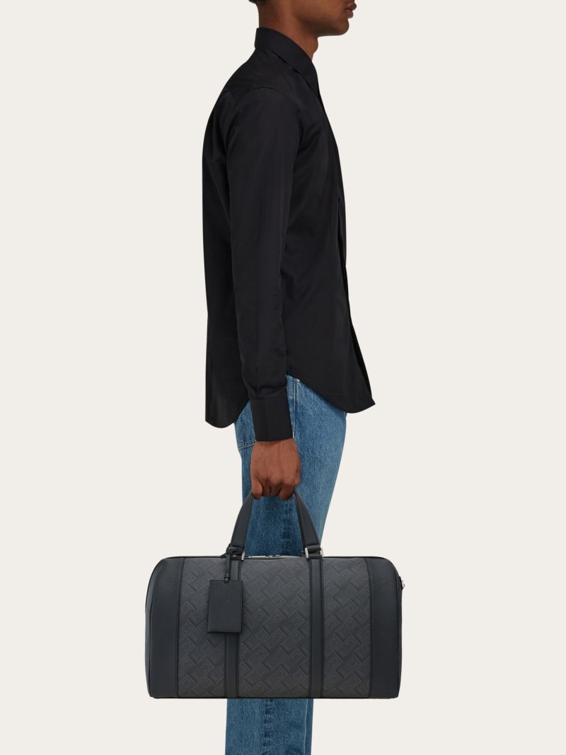 Ferragamo | Men's Monogram Duffle Bag - Black/Grey