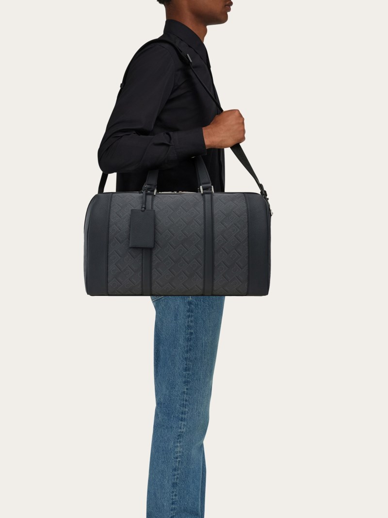 Ferragamo | Men's Monogram Duffle Bag - Black/Grey