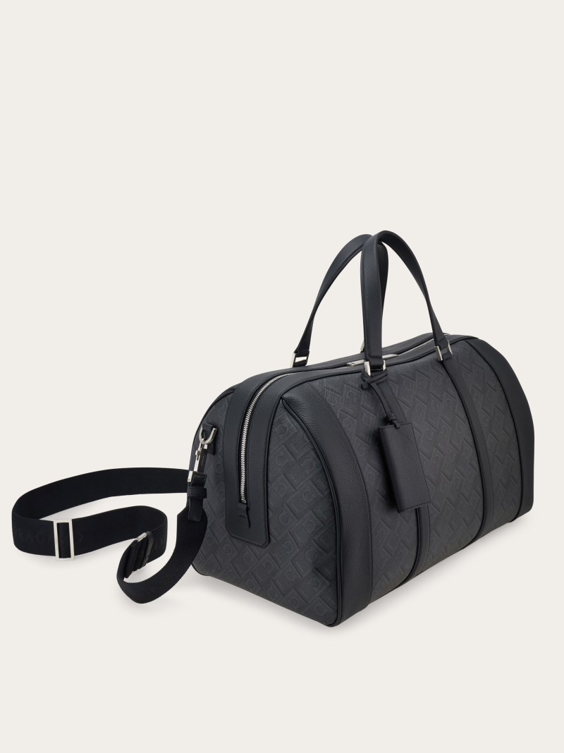 Ferragamo | Men's Monogram Duffle Bag - Black/Grey