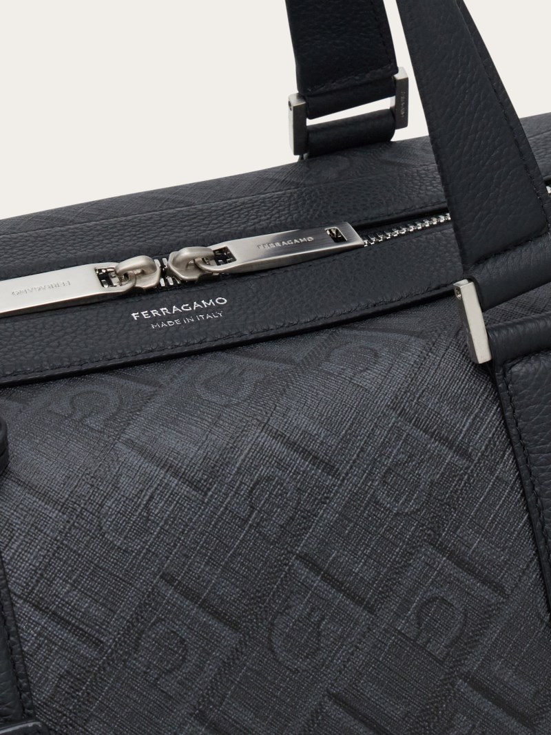 Ferragamo | Men's Monogram Duffle Bag - Black/Grey