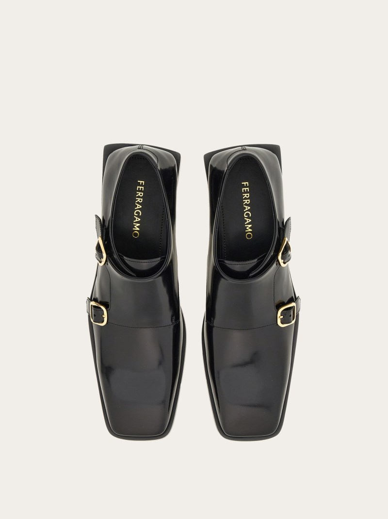 Ferragamo | Men's Double Monkstrap - Black