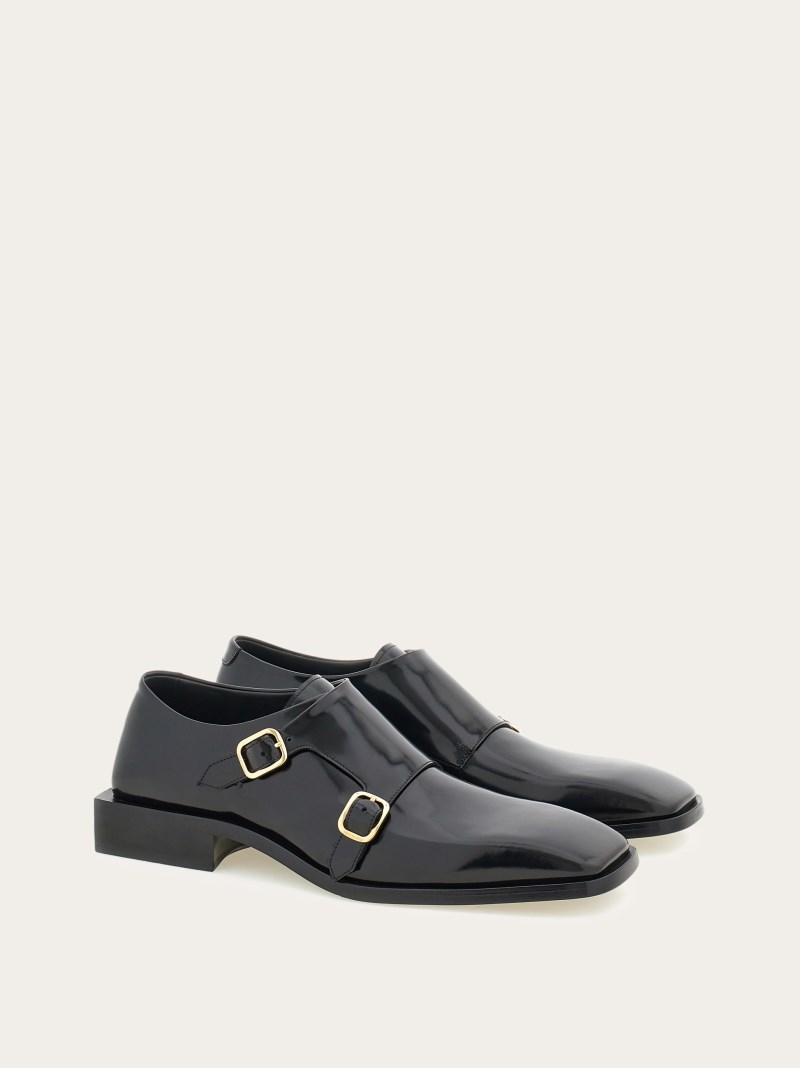 Ferragamo | Men's Double Monkstrap - Black