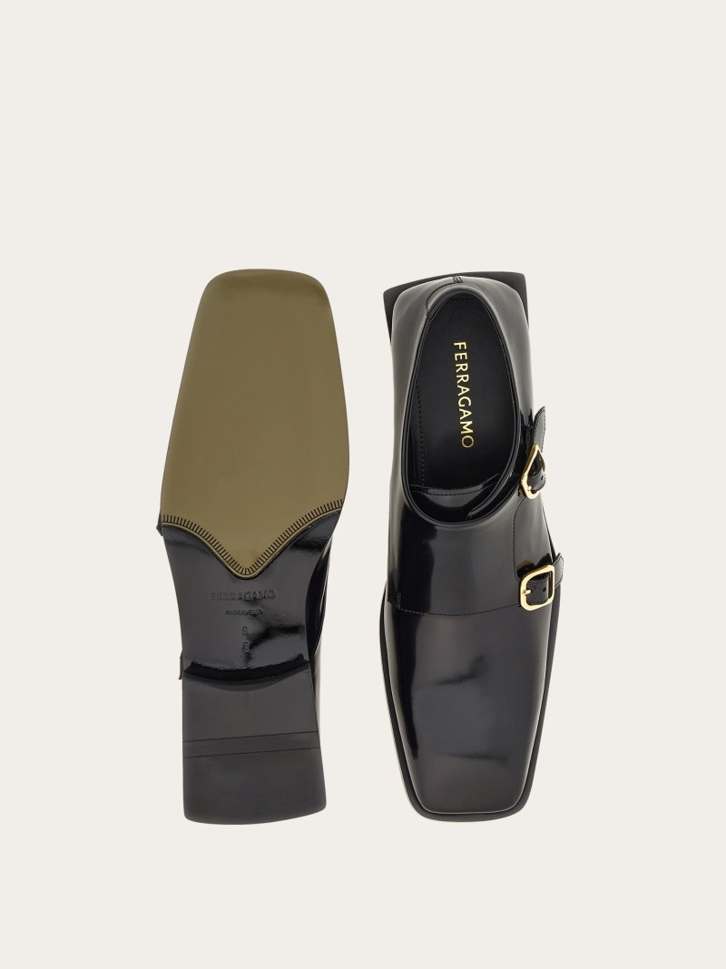 Ferragamo | Men's Double Monkstrap - Black