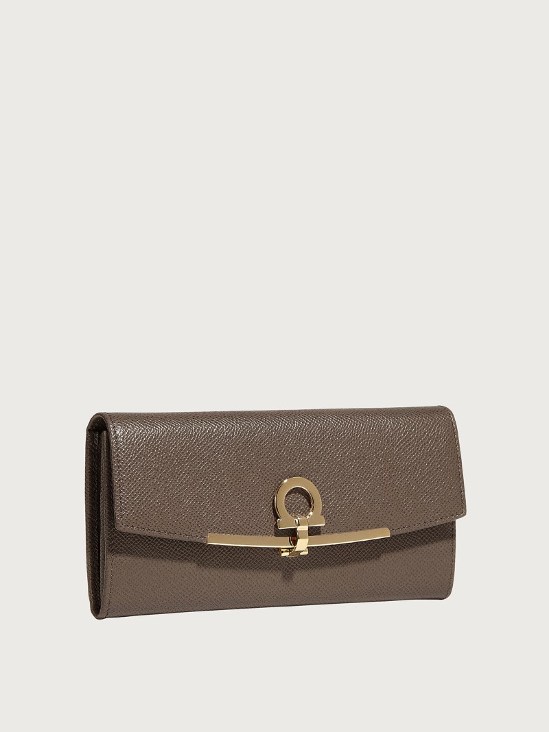 Ferragamo | Women's Gancini Continental Wallet - Cumin