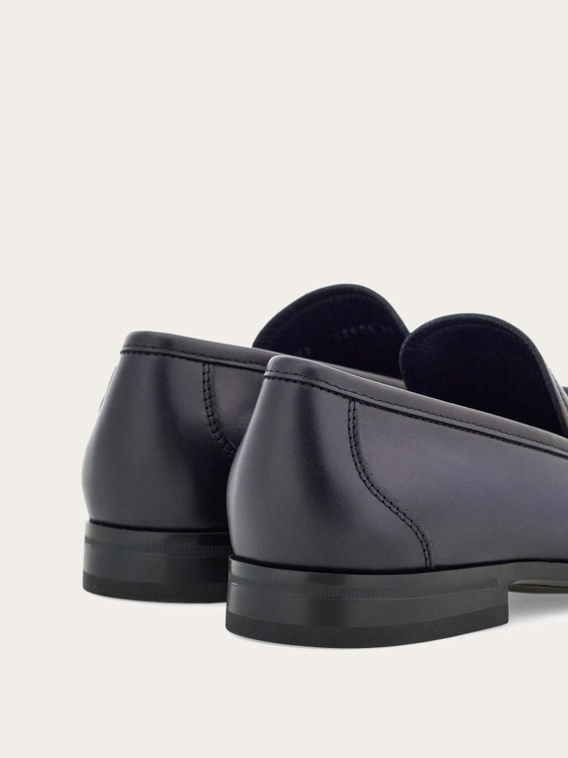 Ferragamo | Men's Moccasin With Gancini Ornament - Midnight Blue