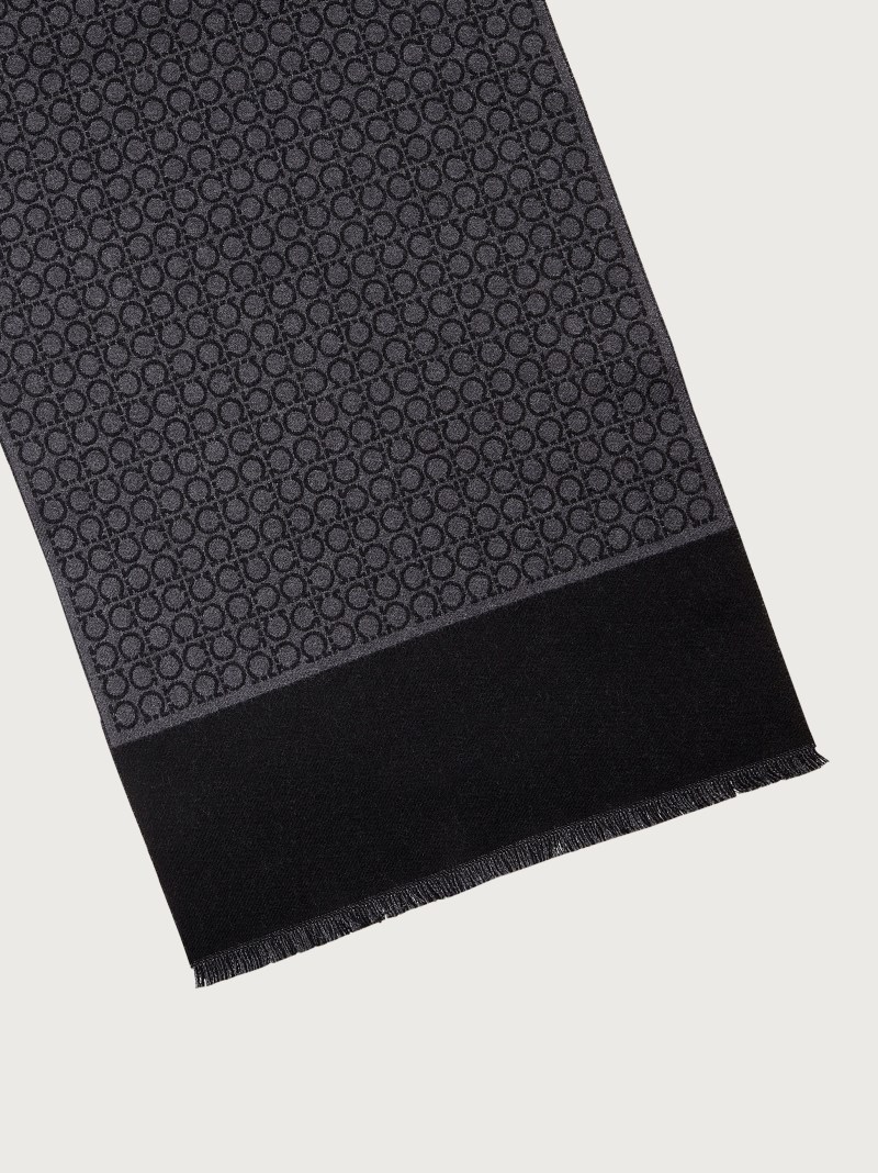 Ferragamo | Men's Gancini Scarf - Black/Grey