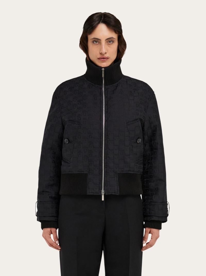 Ferragamo | Women's Monogram Nylon Blouson - Black