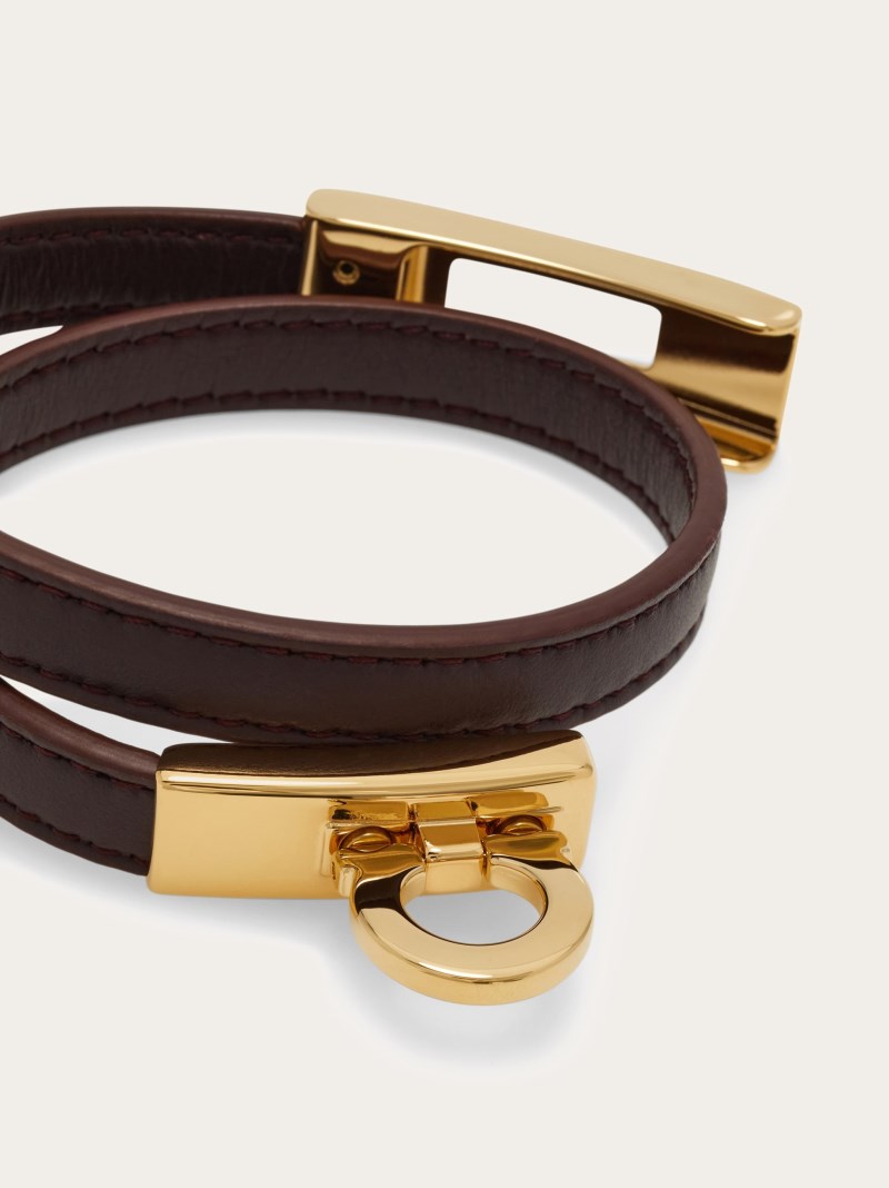Ferragamo | Women's Gancini Double Twist Bracelet - Oxblood (Size 15)