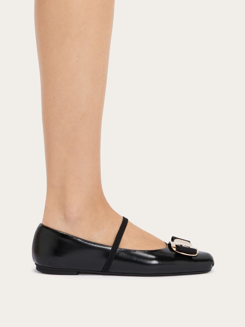 Ferragamo | Women's New Vara Plate Ballet Flat - Black