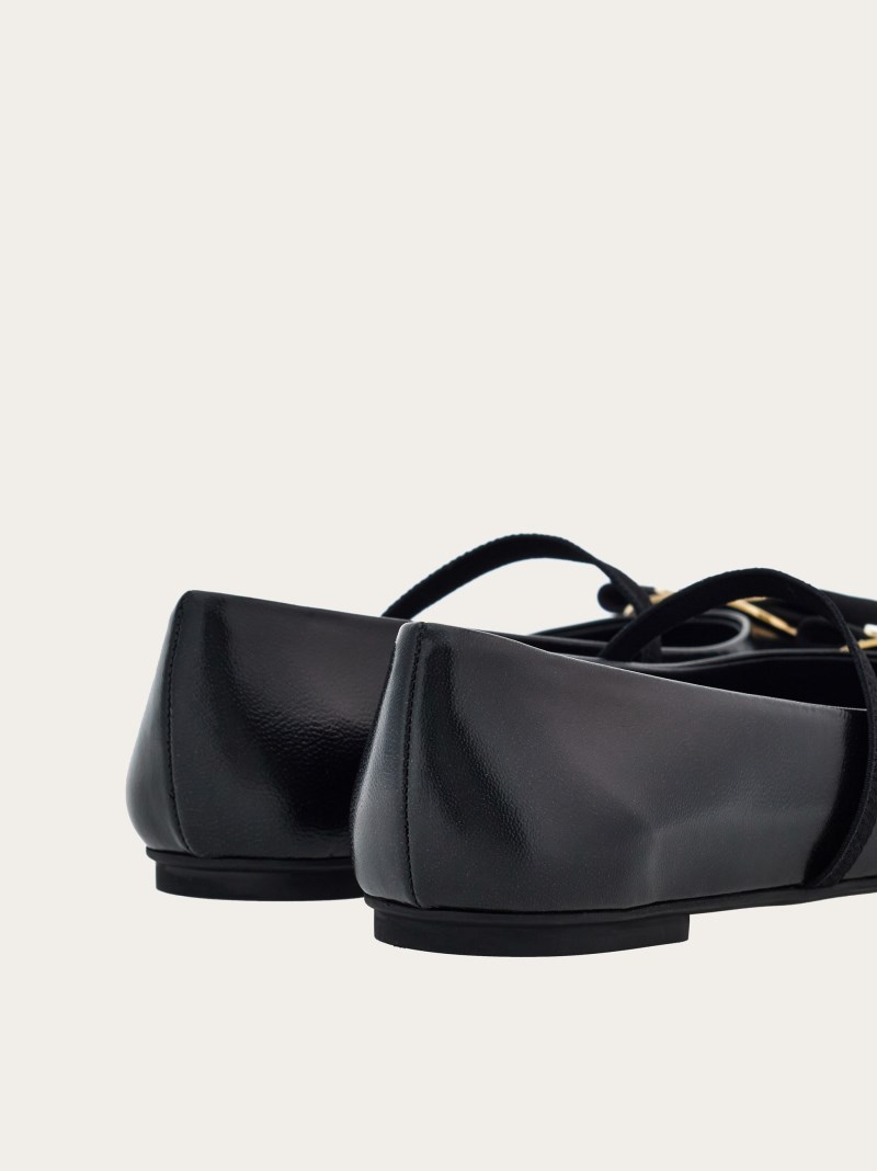 Ferragamo | Women's New Vara Plate Ballet Flat - Black
