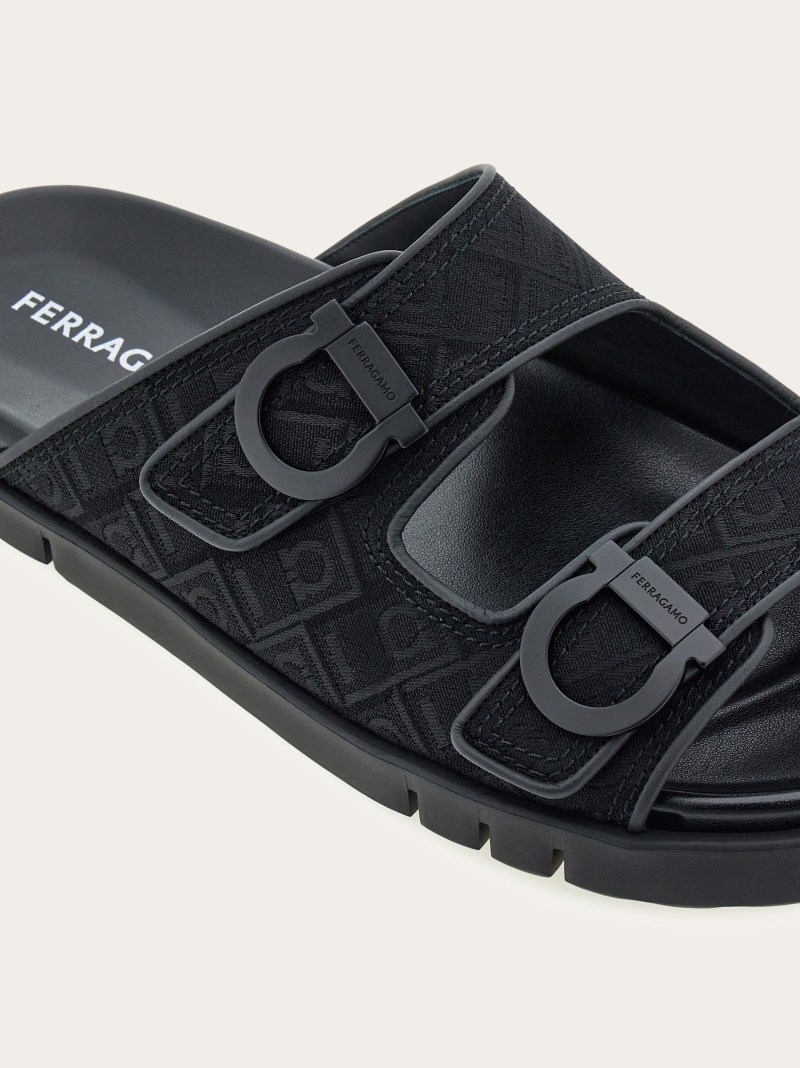 Ferragamo | Men's Double-Strap Sandal - Black