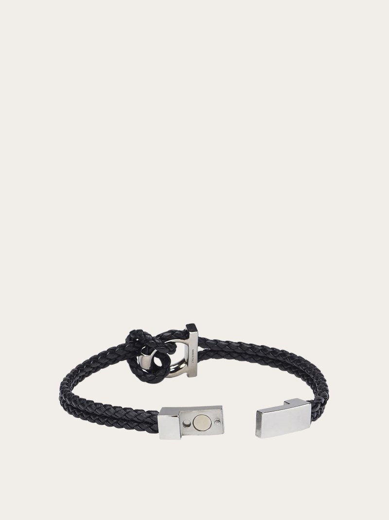 Ferragamo | Men's Gancini Bracelet - Black (Size 19)