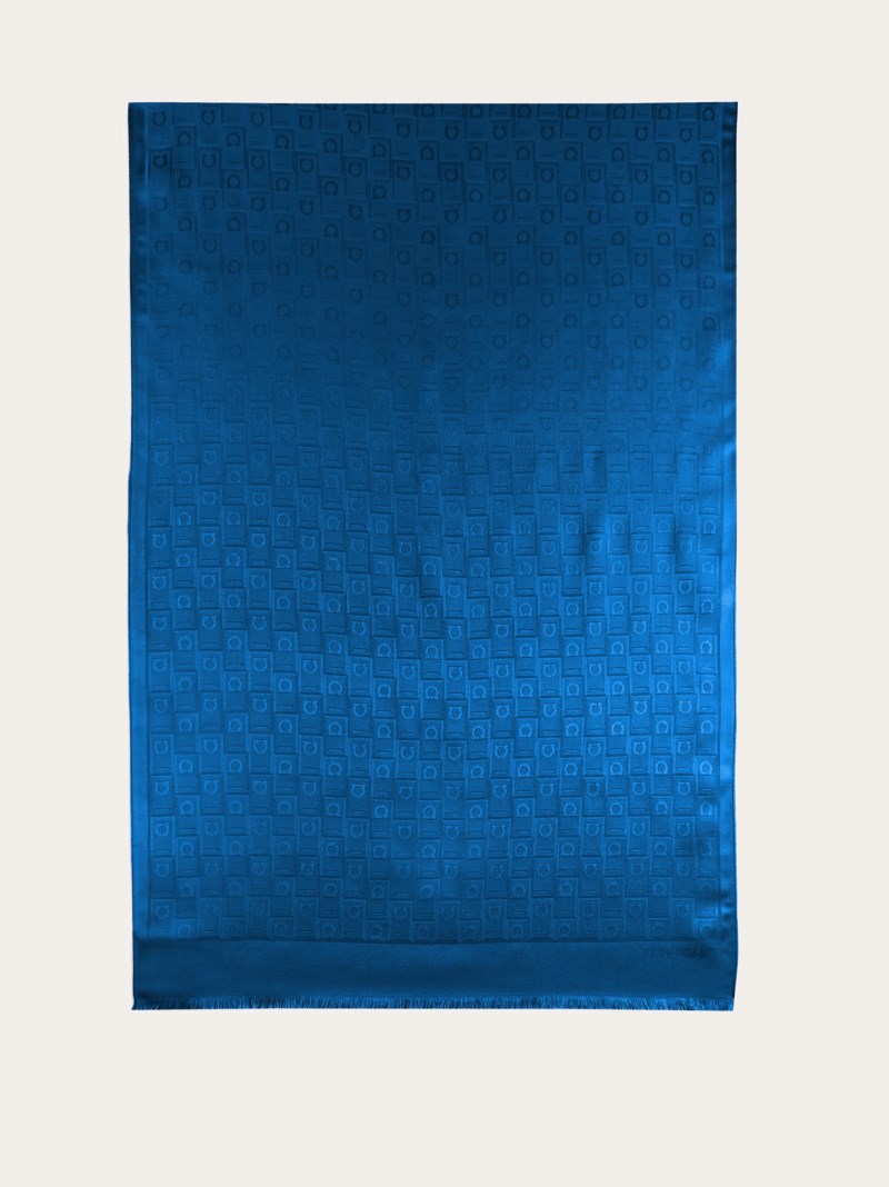 Ferragamo | Women's Monogram Stole - Teal Blue