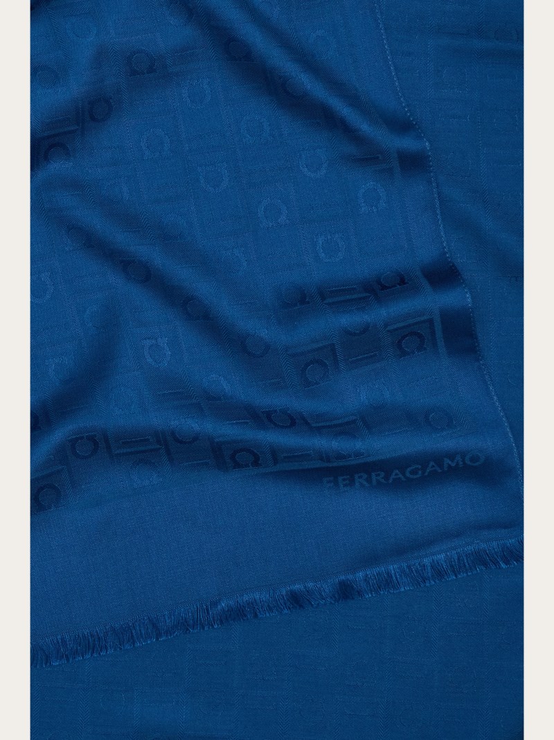 Ferragamo | Women's Monogram Stole - Teal Blue