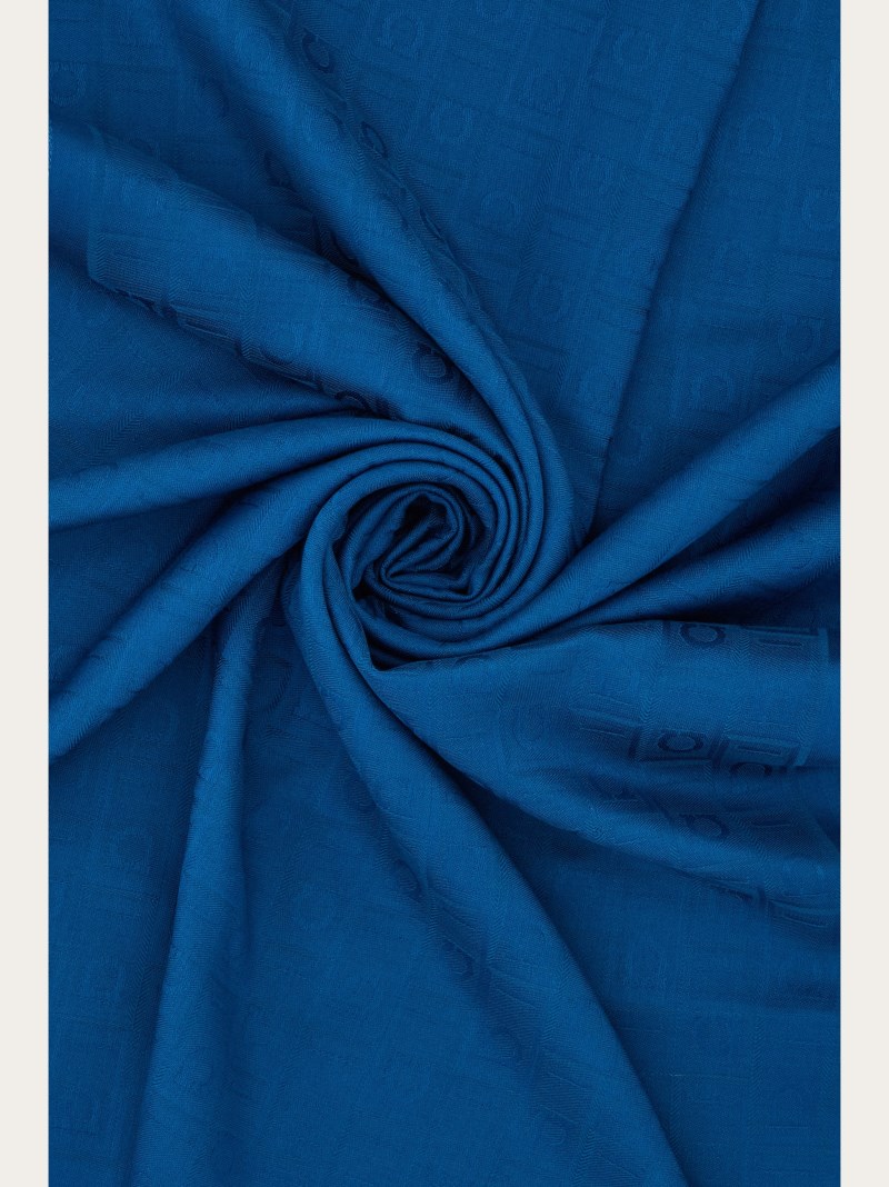 Ferragamo | Women's Monogram Stole - Teal Blue