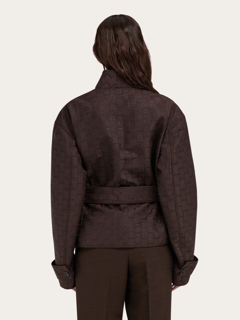 Ferragamo | Women's Monogram Print Jacket - Espresso
