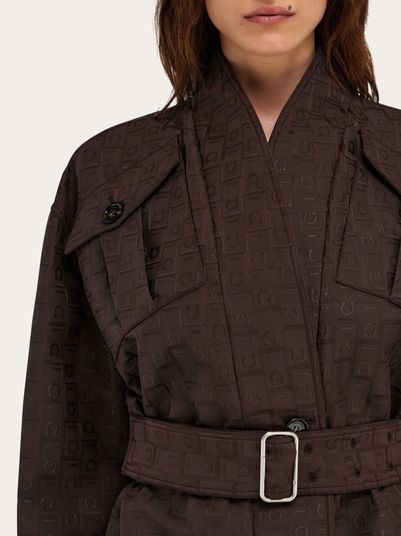Ferragamo | Women's Monogram Print Jacket - Espresso