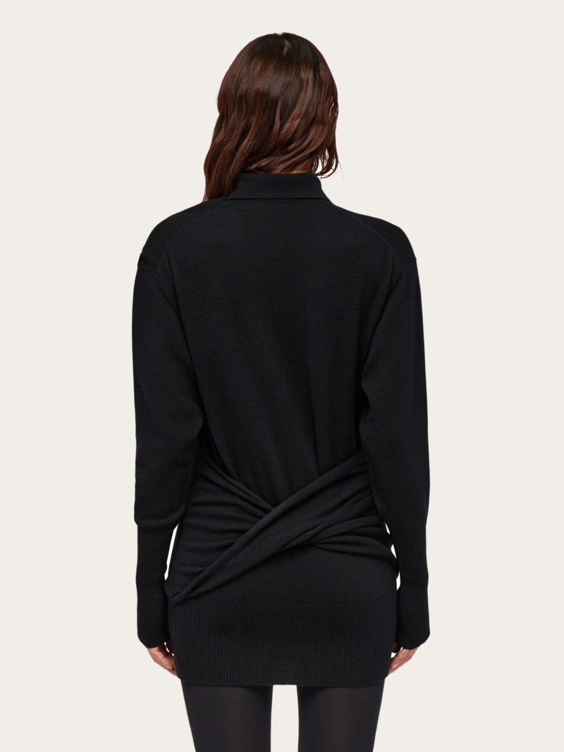 Ferragamo | Women's Knitted Polo Dress - Black