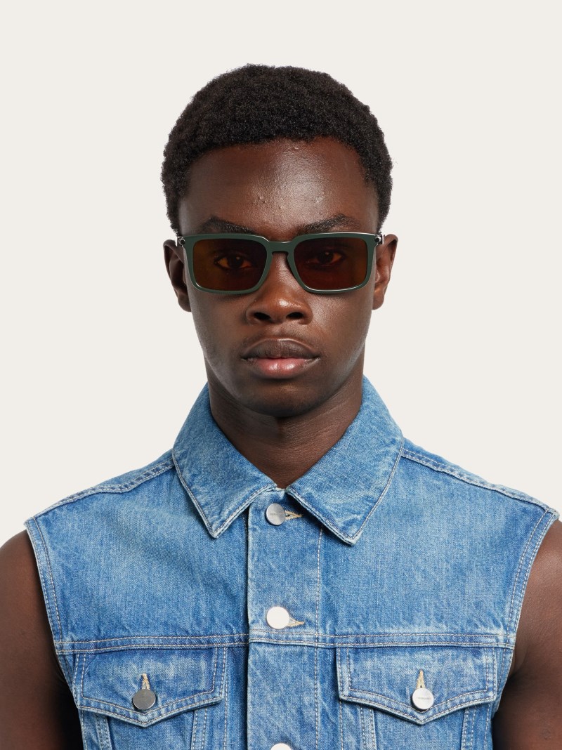 Ferragamo | Men's Sunglasses - Dark Green