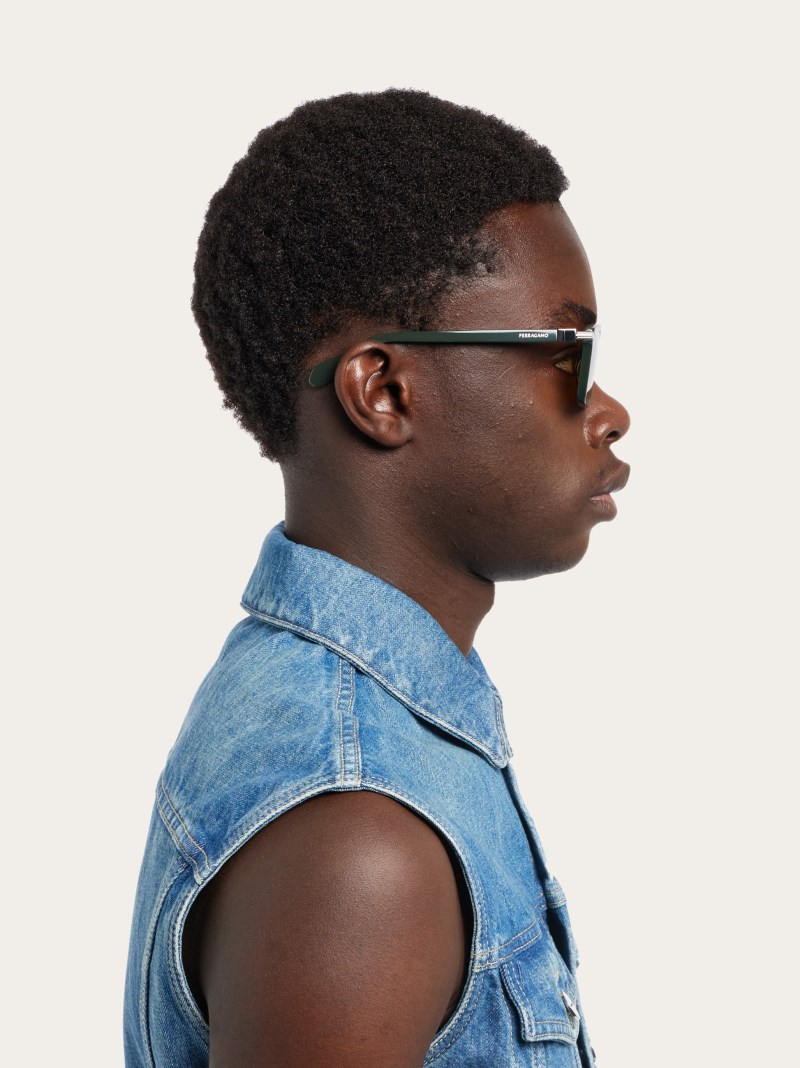 Ferragamo | Men's Sunglasses - Dark Green