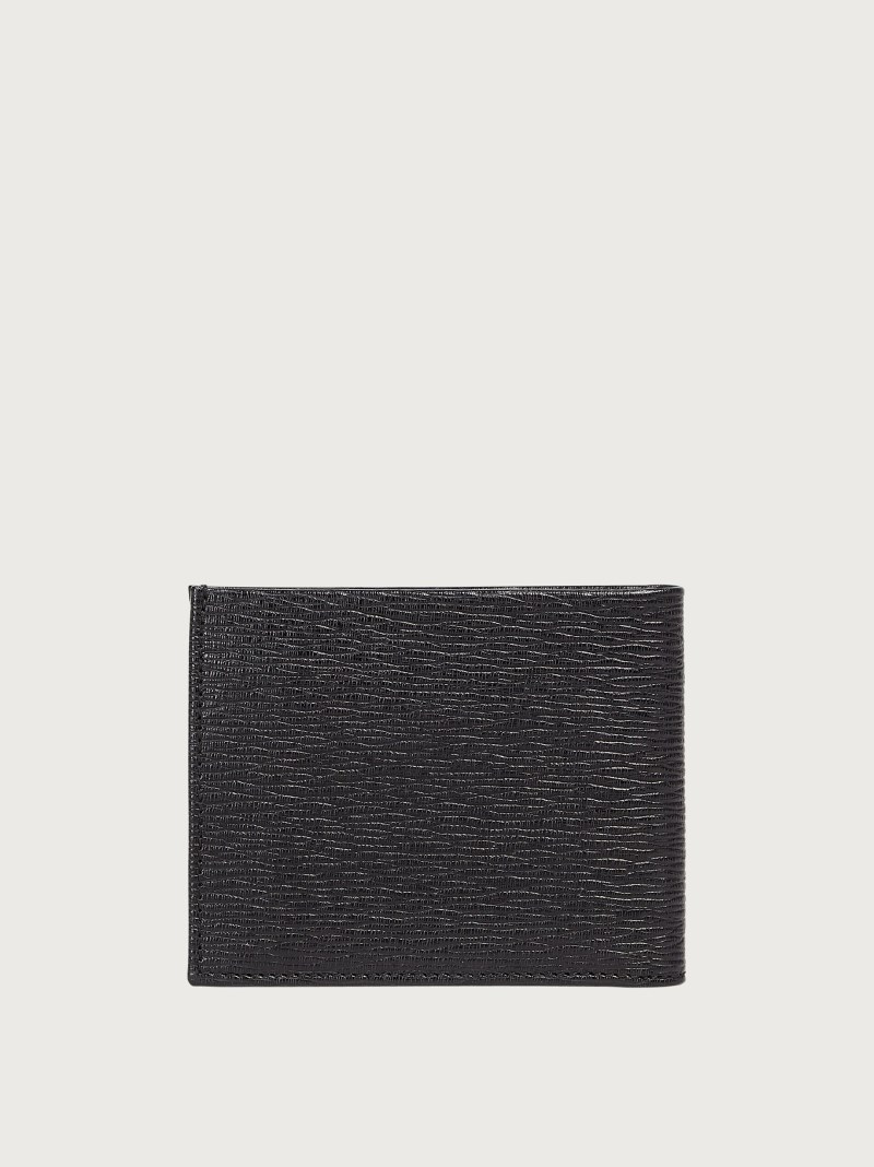 Ferragamo | Men's Gancini Wallet With Coin Pocket - Black/Ferragamo Red