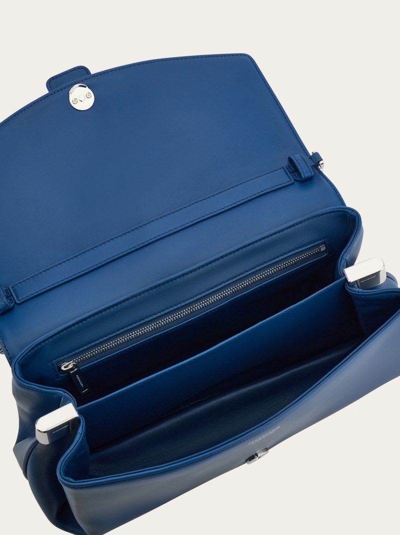Ferragamo | Women's Front Flap Crossbody Bag - Teal Blue