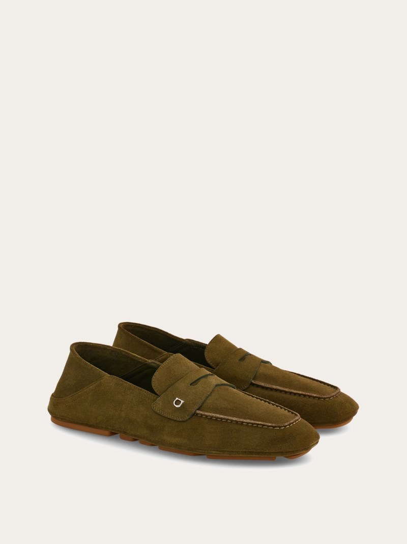 Ferragamo | Men's Hybrid Driver With Gancini Ornament - Olive Green