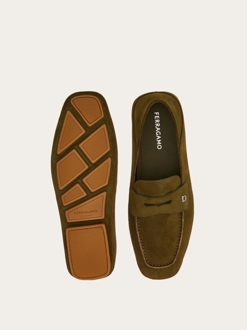 Ferragamo | Men's Hybrid Driver With Gancini Ornament - Olive Green