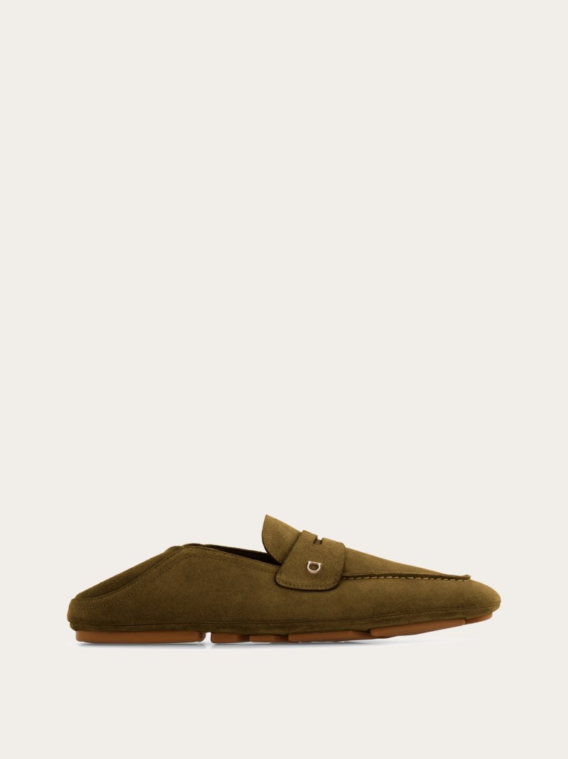 Ferragamo | Men's Hybrid Driver With Gancini Ornament - Olive Green