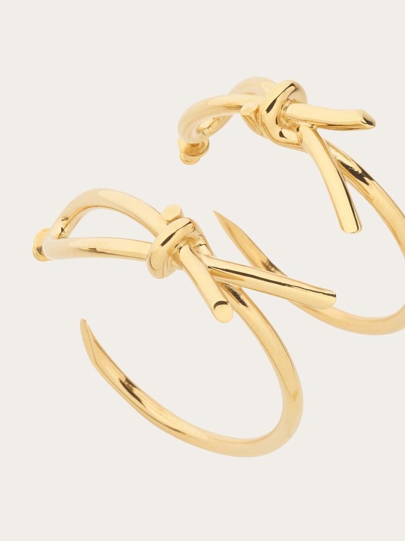 Ferragamo | Women's Earrings With Asymmetric Bow - Gold