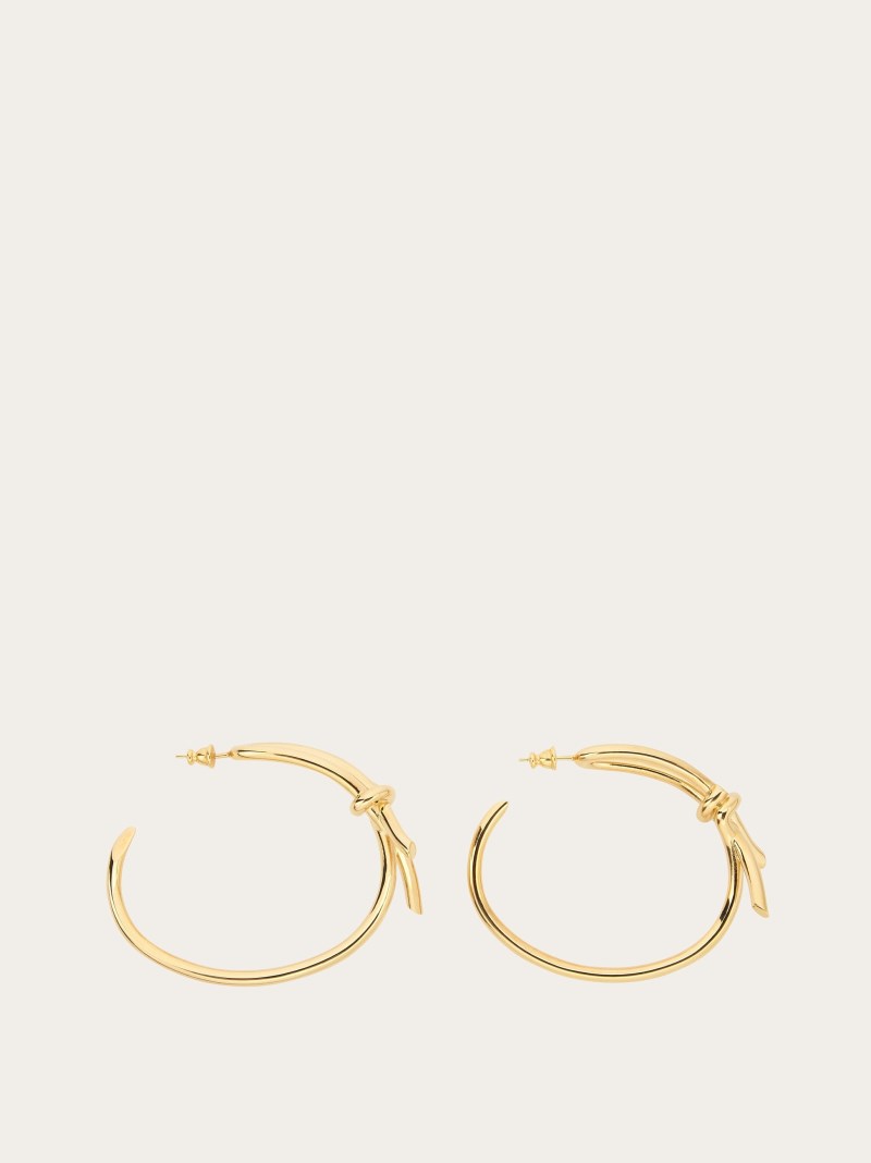 Ferragamo | Women's Earrings With Asymmetric Bow - Gold