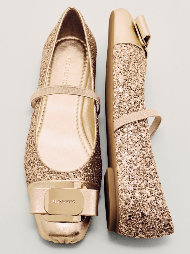 Ferragamo | Women's New Vara Plate Ballet Flat - Gold