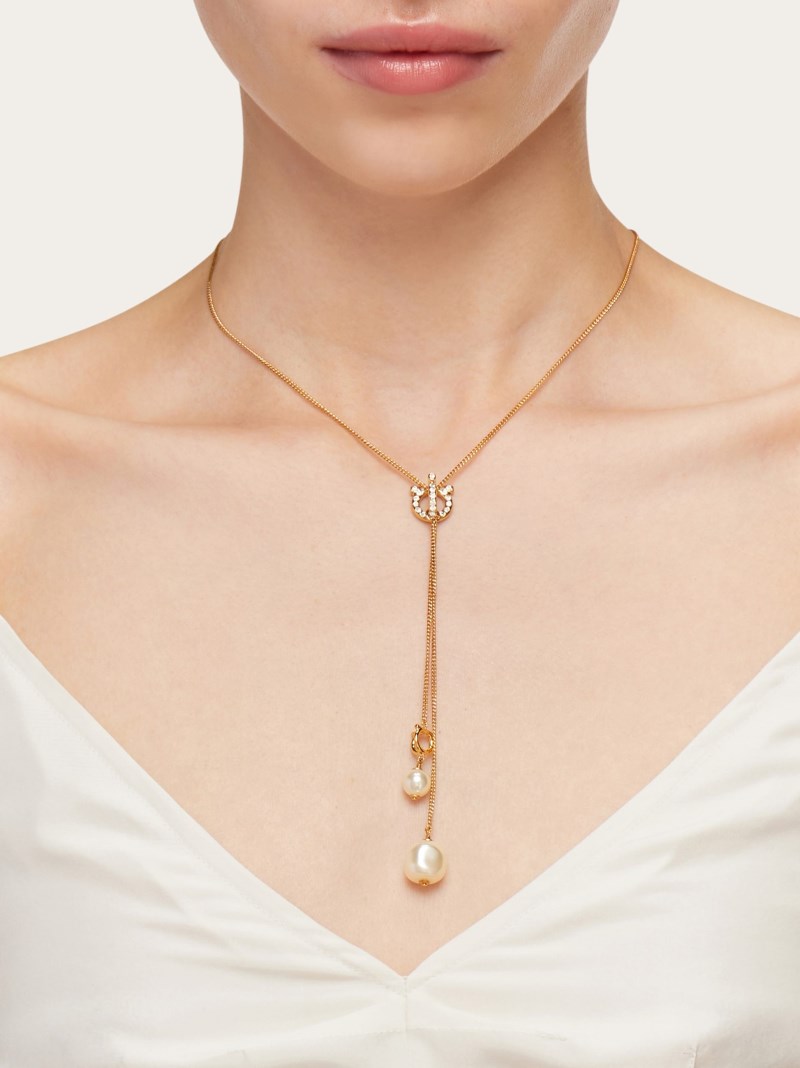 Ferragamo | Women's Gancini Pendant Necklace - Gold