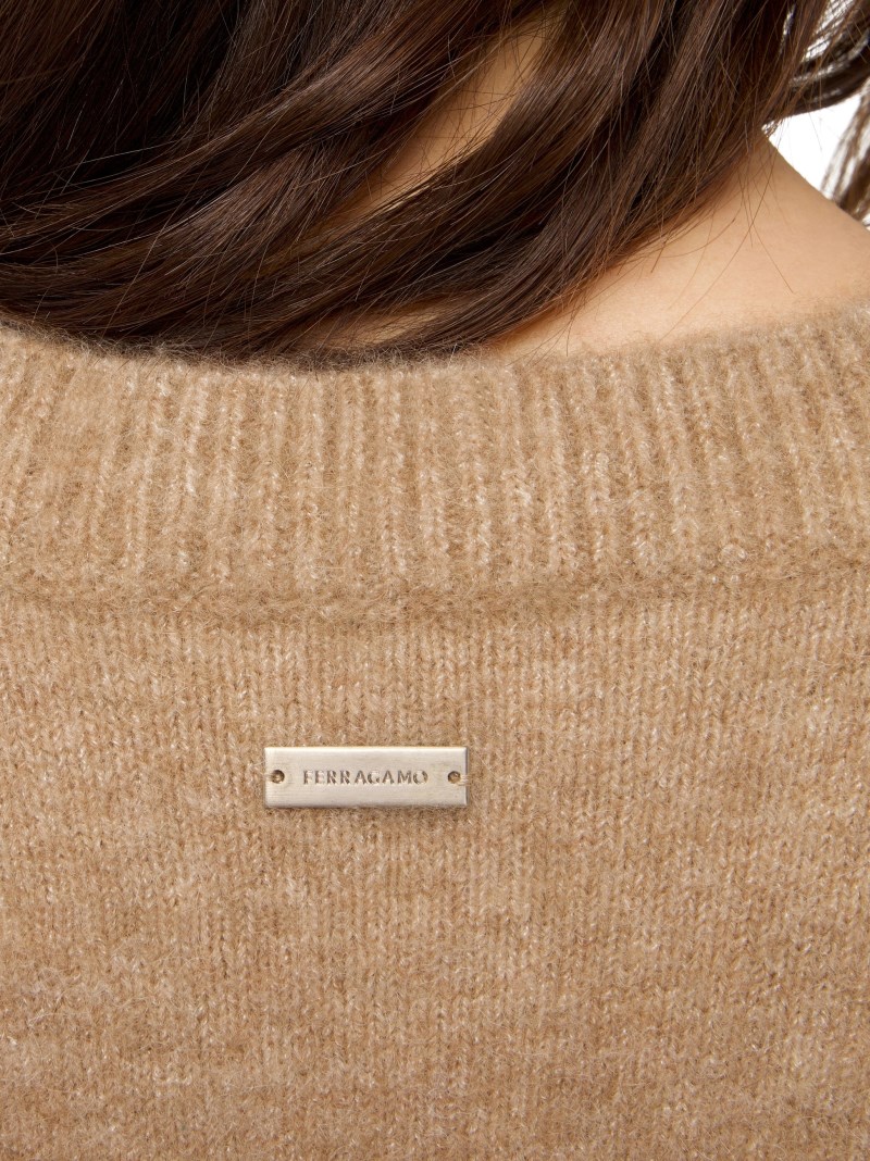 Ferragamo | Women's Oversize Wool And Alpaca Gilet - Nude
