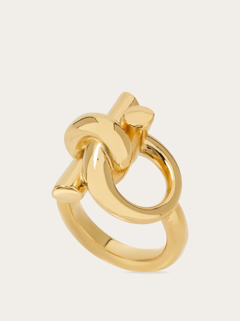 Ferragamo | Women's Ring With Gancini - Gold (Size 54)